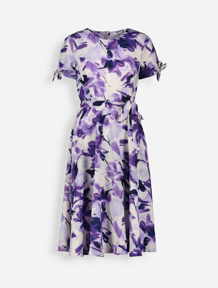 MyRunway | Shop Woolworths Purple Belted Tie Sleeve Fit & Flare